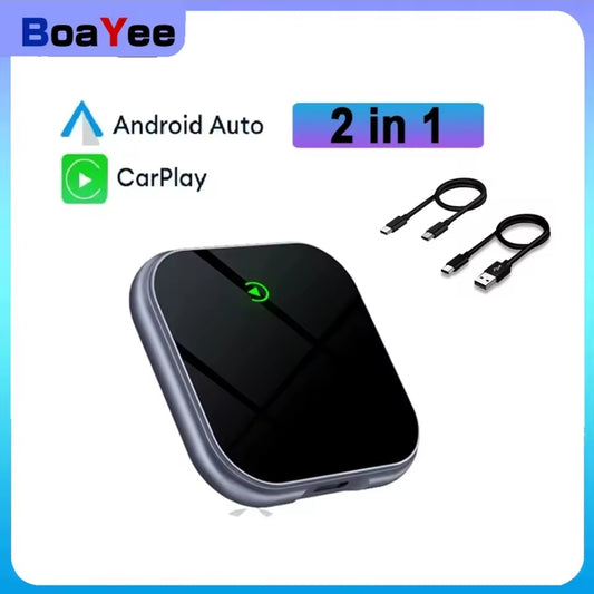 2in1 Wireless Carplay Adapter Android Auto USB Plug and Play Carplay Car for iPhone Apple Portable Al Box Wired/Wireless Carplay