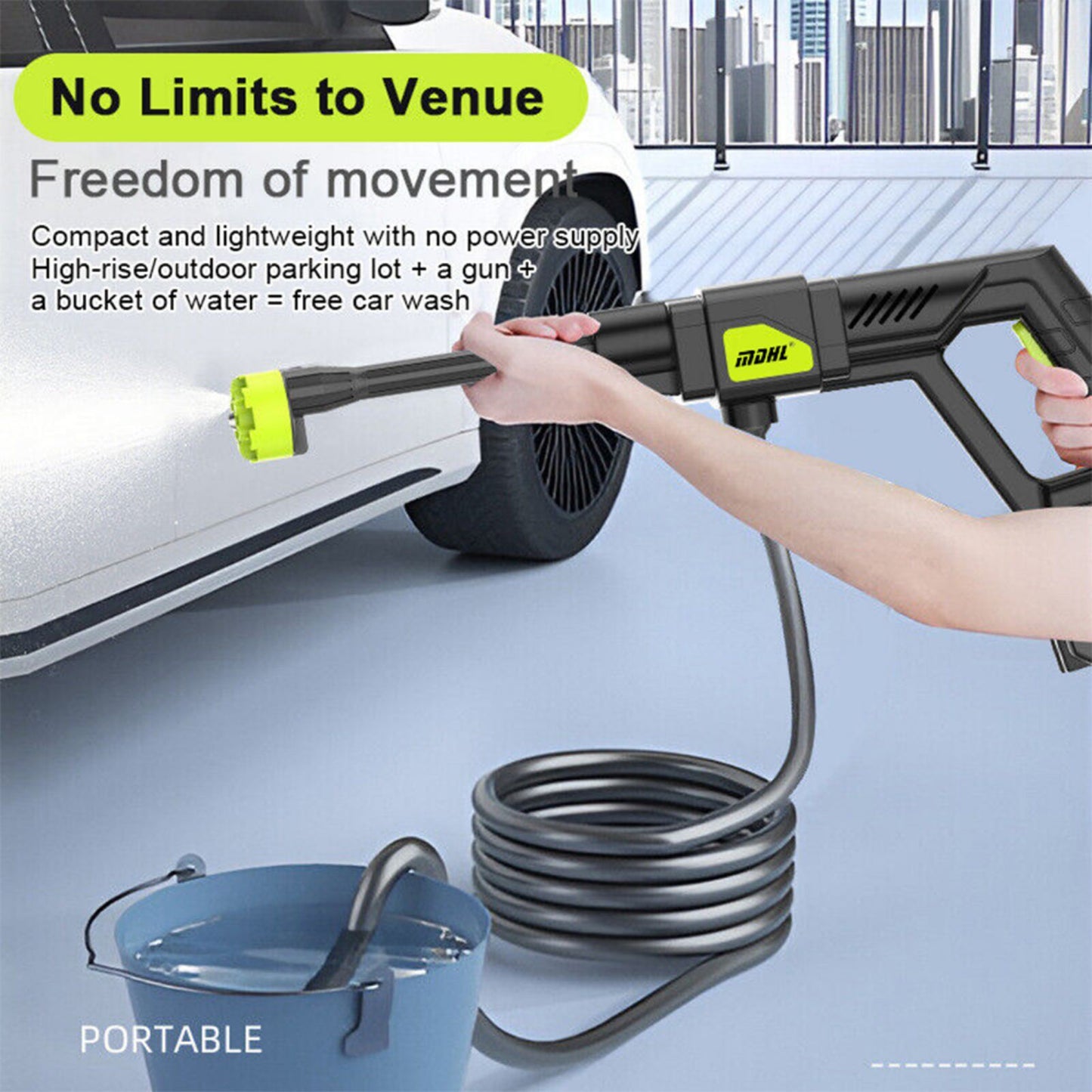 1500W Cordless Electric High Pressure Washer Rechargeable Car Wash Gun Electric Water Gun Foam Machine for Makita 24V Battery